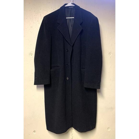 Cashmere Men’s Long Coat Italy Pencil Color XL Old Money Plus Size - Picture 1 of 9